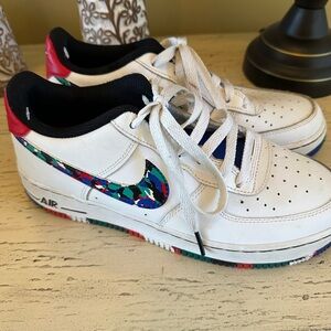 Nike Air Force 1 Low Melted Crayon Sporty Trendy Classic White Multi 6.5